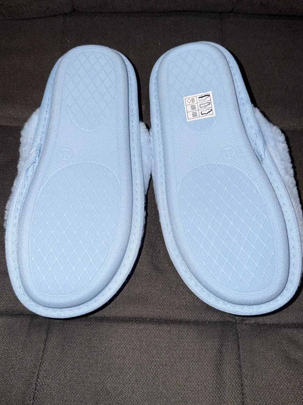 Disney Light Blue Stitch Plush Slippers - Size 5-6